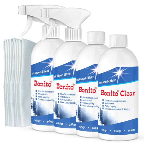 2 x Bonito-Clean Doppelpack:  4 x 500 ml + 10 Poliertücher